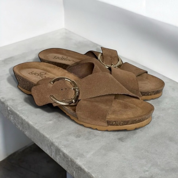 Yokono | Cork Bed Suede Sandals Birki Style Made In Spain Buckle - Picture 1 of 10